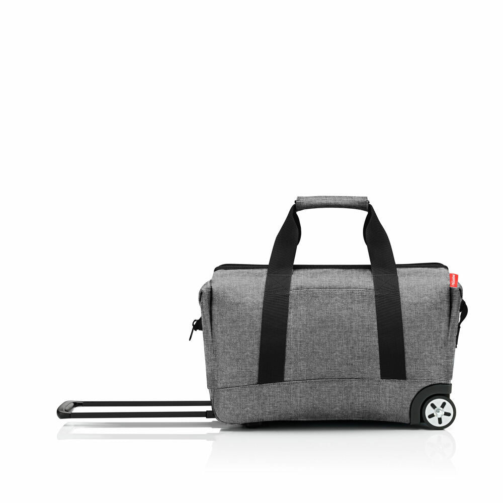 reisenthel allrounder trolley, travel bag, rolling suitcase, suitcase, doctor's bag, polyester fabric, Twist Silver, 30 L, MP7052