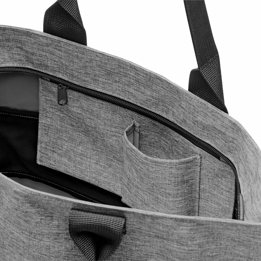 reisenthel shopper e1, shopping bag, carrying bag, bag, handbag, polyester fabric, Twist Silver, 12 L / 18 L, RJ7052