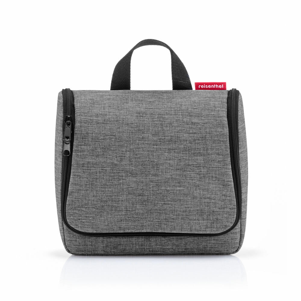 reisenthel toiletbag, toiletry bag, wash bag, cosmetic bag, hanging bag, polyester fabric, Twist Silver, 3 L, WH7052