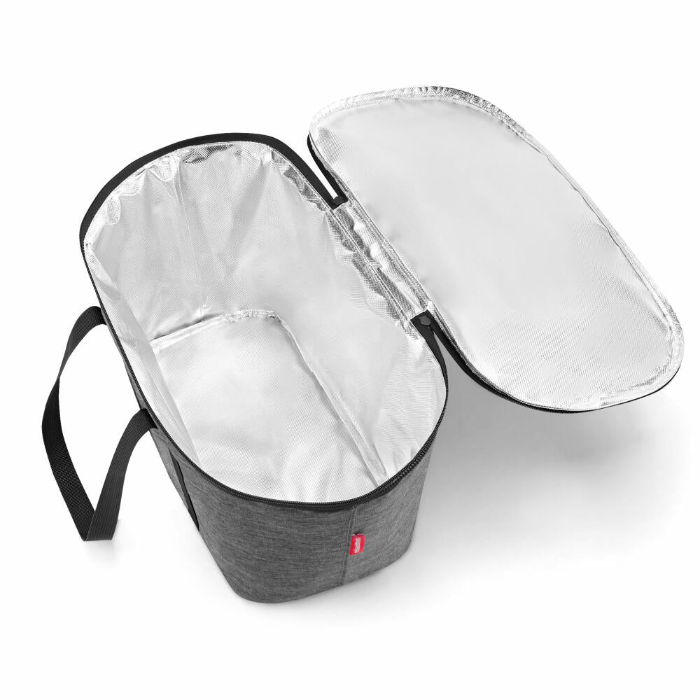 reisenthel coolerbag, cool bag, insulated bag, picnic bag, shopping bag, thermal bag, polyester fabric, Twist Silver, 20 L, UH7052
