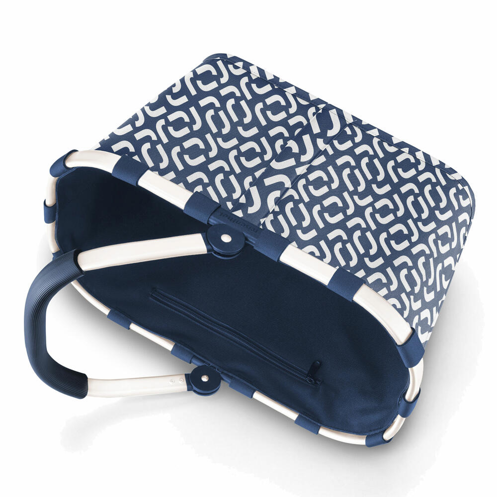 reisenthel carrybag frame, Einkaufskorb, Korb, Picknickkorb, Tragetasche, Polyestergewebe, Signature Navy, 22 L, BK4073