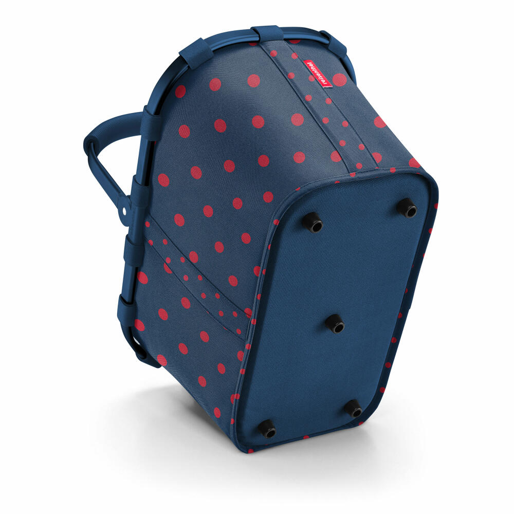 reisenthel carrybag, Einkaufskorb, Korb, Picknickkorb, Tragetasche, Polyestergewebe, Frame Mixed Dots Red, 22 L, BK3076