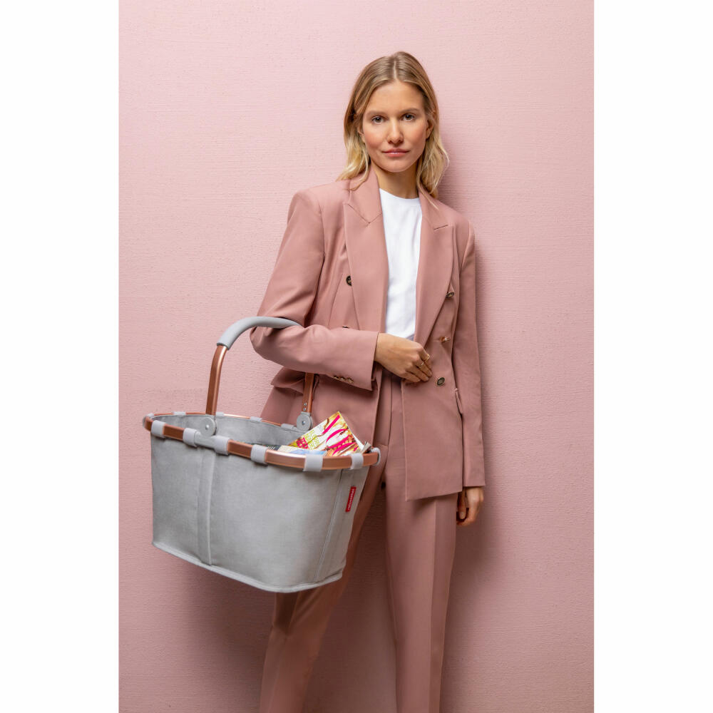 reisenthel carrybag, Einkaufskorb, Korb, Picknickkorb, Tragetasche, Polyestergewebe, Frame Twist Sky Rose, 22 L, BK1036