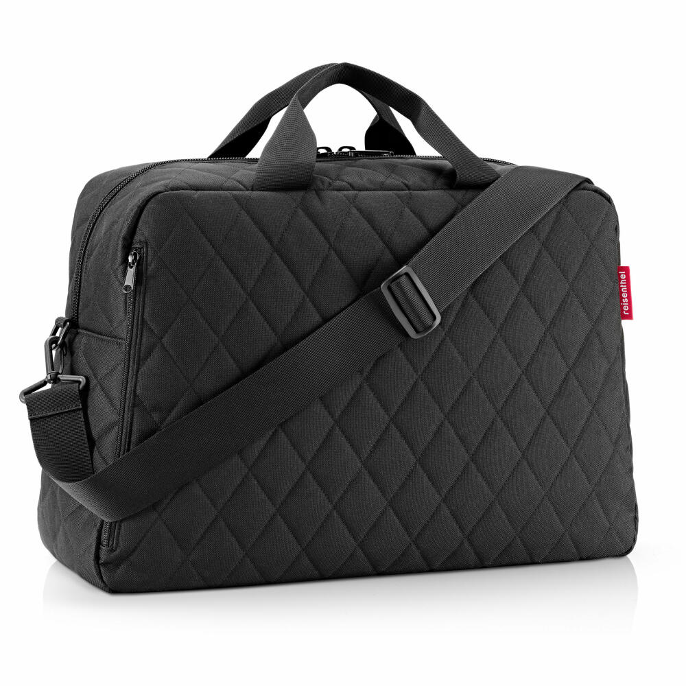 reisenthel duffelbag M, travel bag, carrying bag, shoulder bag, sports bag, hand luggage bag, Rhombus Black, 38 L, BG7059