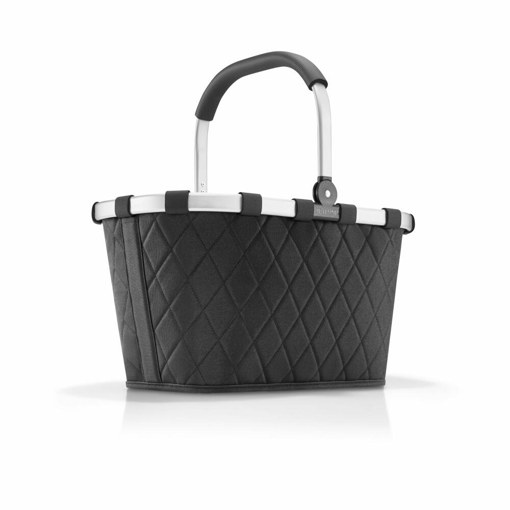 reisenthel carrybag, Einkaufskorb, Korb, Picknickkorb, Tragetasche, Polyestergewebe, Rhombus Black, 22 L, BK7059