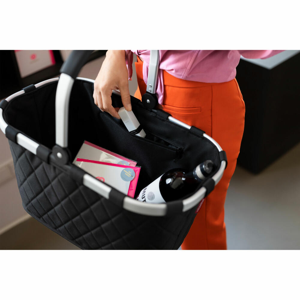 reisenthel carrybag, Einkaufskorb, Korb, Picknickkorb, Tragetasche, Polyestergewebe, Rhombus Black, 22 L, BK7059