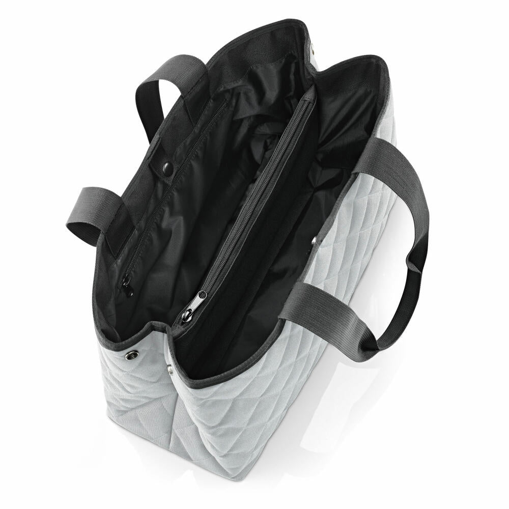 reisenthel classic shopper L, shopping bag, carrying bag, Rhombus Light Grey, 12 L, DK7060