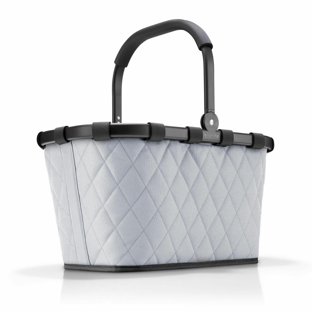 reisenthel carrybag, shopping basket, picnic basket, carrying bag, Frame Rhombus Light Grey, 22 L, BK7062