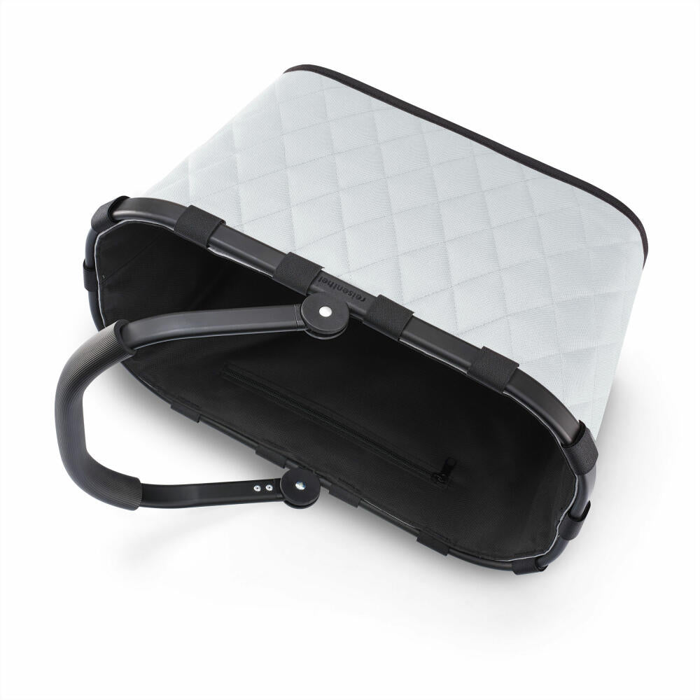 reisenthel carrybag, shopping basket, picnic basket, carrying bag, Frame Rhombus Light Grey, 22 L, BK7062