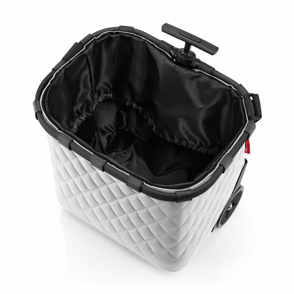 reisenthel carrycruiser, Einkaufstrolley, Einkaufskorb mit Rollen, Frame Rhombus Light Grey, 40 L, OE7062
