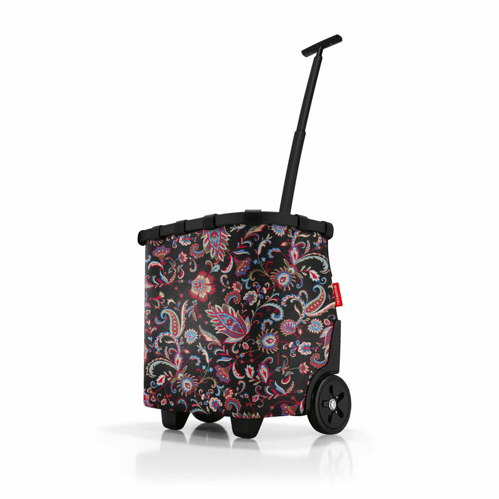 reisenthel carrycruiser, Einkaufstrolley, Einkaufskorb mit Rollen, Frame Paisley Black, 40 L, OE7063