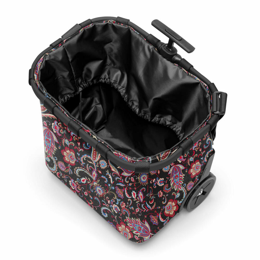 reisenthel carrycruiser, Einkaufstrolley, Einkaufskorb mit Rollen, Frame Paisley Black, 40 L, OE7063