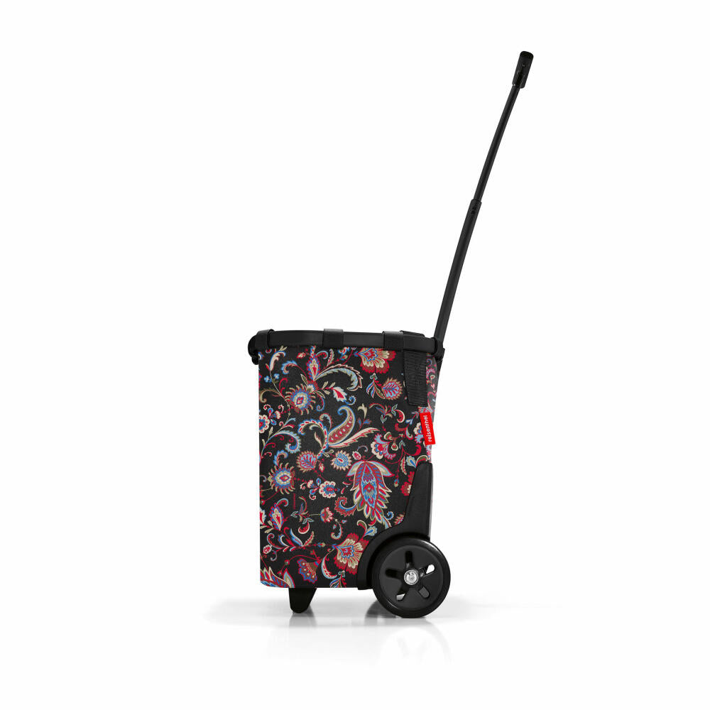 reisenthel carrycruiser, Einkaufstrolley, Einkaufskorb mit Rollen, Frame Paisley Black, 40 L, OE7063