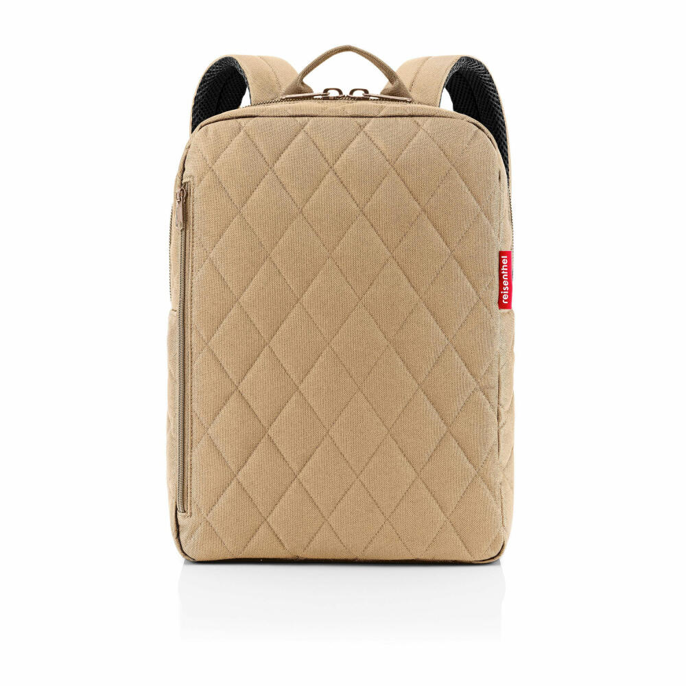 reisenthel classic backpack M, Rucksack, Handgepäck-Reisetasche mit Laptopfach, Rhombus Ginger, 13 L, CJ6045