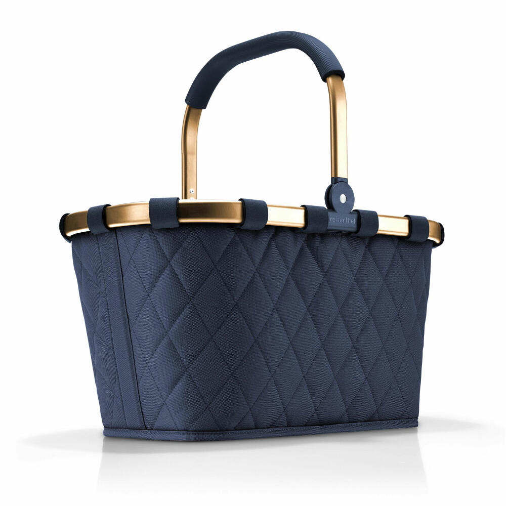 reisenthel carrybag, Einkaufskorb, Picknickkorb, Tragetasche, Frame Rhombus Midnight Gold, 22 L, BK4111
