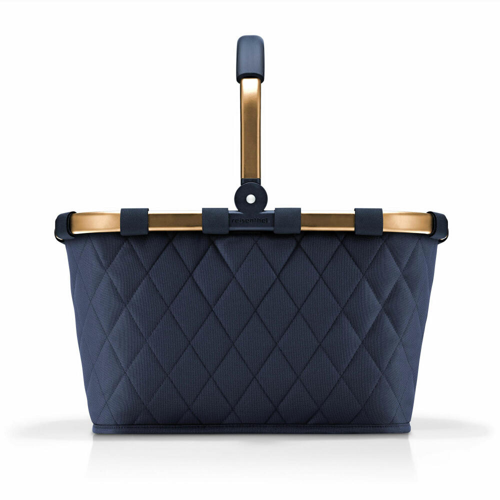 reisenthel carrybag, Einkaufskorb, Picknickkorb, Tragetasche, Frame Rhombus Midnight Gold, 22 L, BK4111