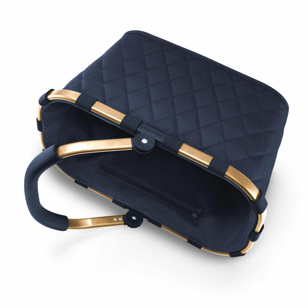 reisenthel carrybag, Einkaufskorb, Picknickkorb, Tragetasche, Frame Rhombus Midnight Gold, 22 L, BK4111