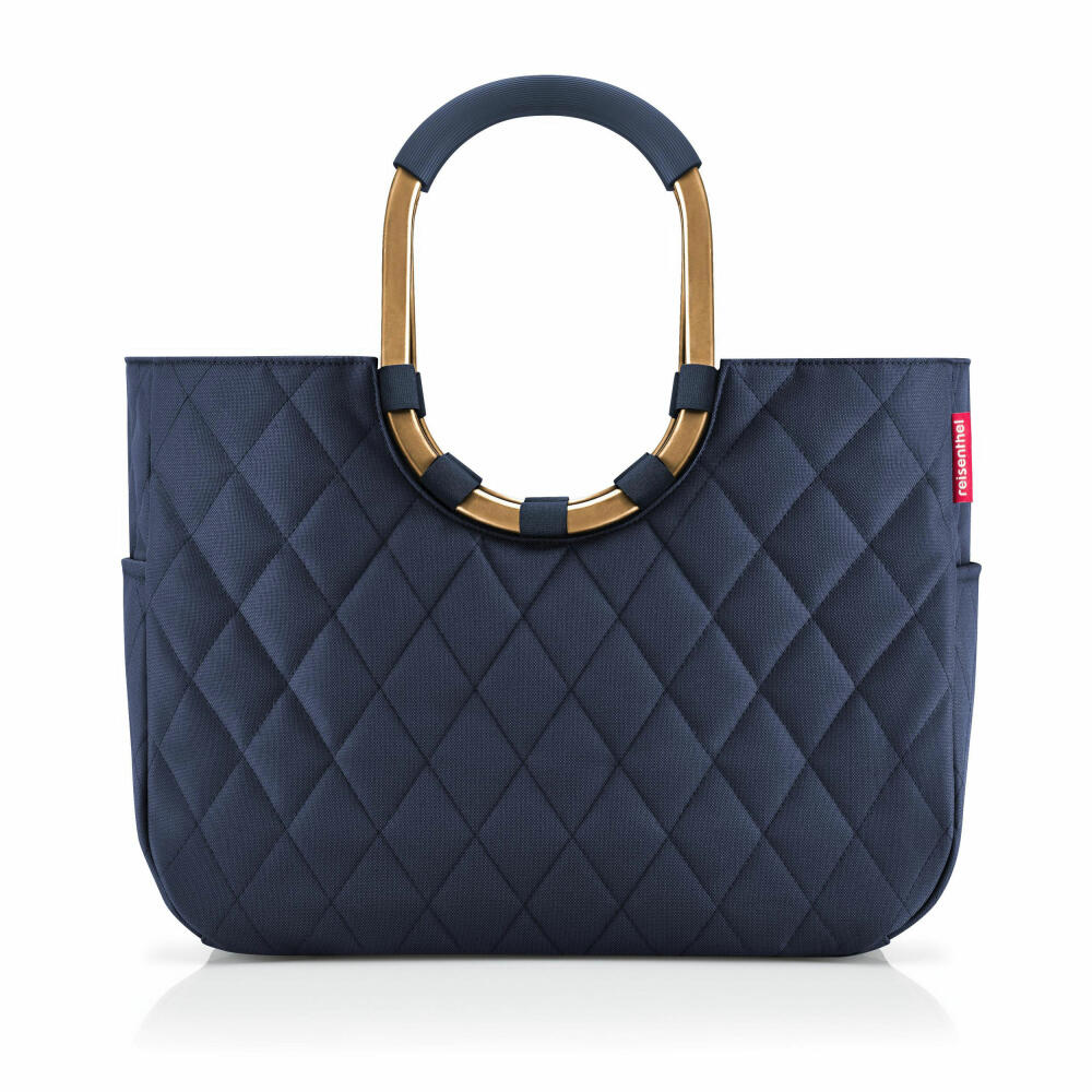 reisenthel loopshopper L, shopping bag, shopping basket, carrying bag, Frame Rhombus Midnight Gold, 25 L, OR4111