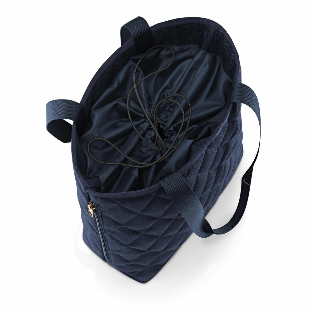 reisenthel classic shopper M, Einkaufstasche, Tragetasche, Rhombus Midnight Gold, 8 L, DH4110