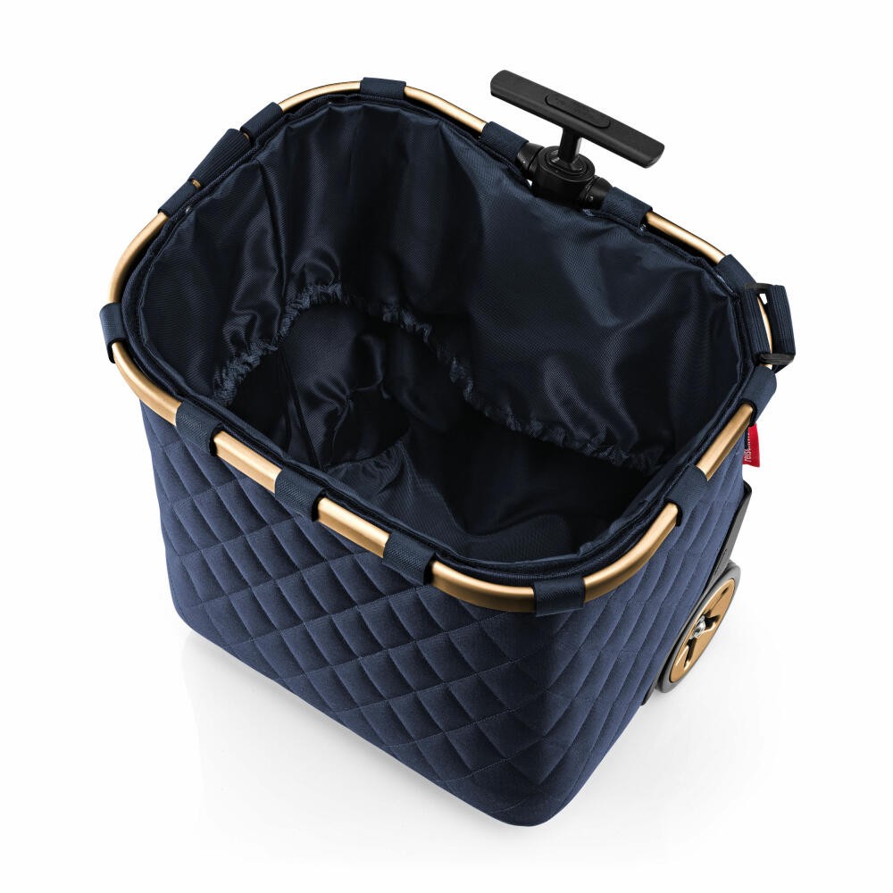 reisenthel carrycruiser, Einkaufstrolley, Einkaufskorb mit Rollen, Frame Rhombus Midnight Gold, 40 L, OE4111