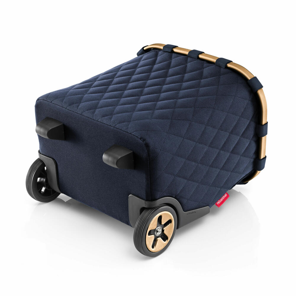 reisenthel carrycruiser, Einkaufstrolley, Einkaufskorb mit Rollen, Frame Rhombus Midnight Gold, 40 L, OE4111
