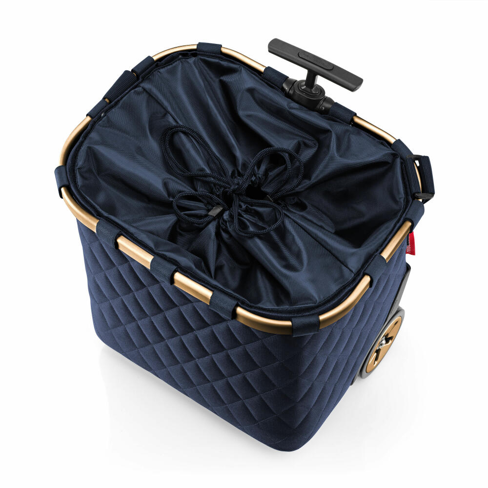 reisenthel carrycruiser, Einkaufstrolley, Einkaufskorb mit Rollen, Frame Rhombus Midnight Gold, 40 L, OE4111