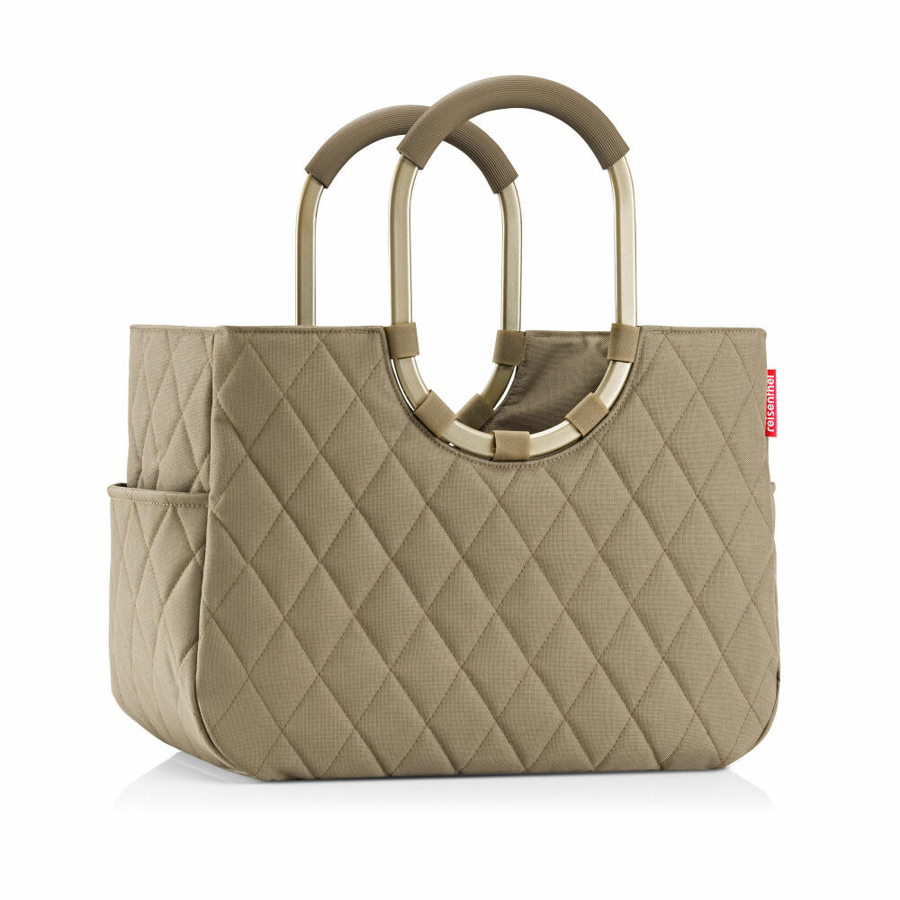 reisenthel loopshopper L, shopping bag, Frame Rhombus Olive, 25 L, OR5047