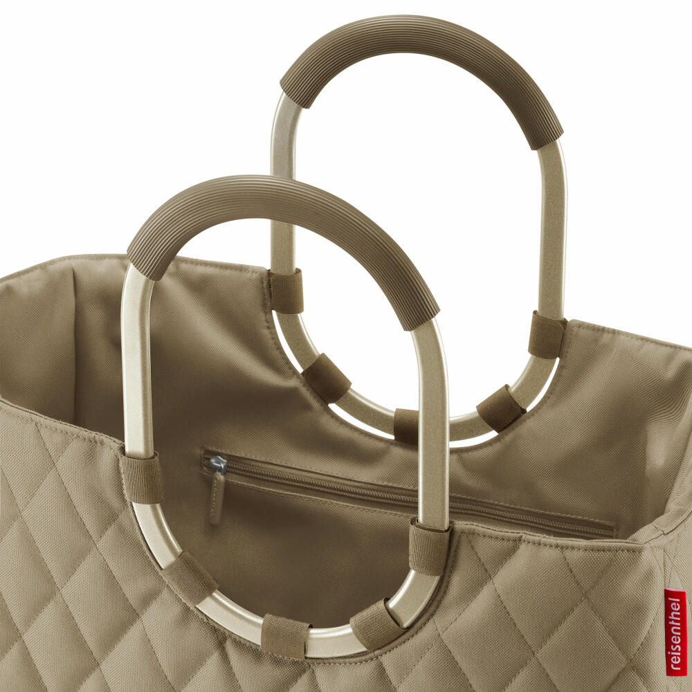 reisenthel loopshopper L, shopping bag, Frame Rhombus Olive, 25 L, OR5047