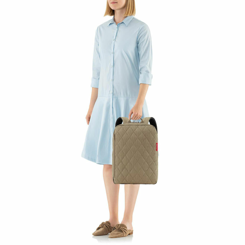 reisenthel classic backpack M, Rucksack, Tragetasche, Rhombus Olive, 13 L, CJ5046