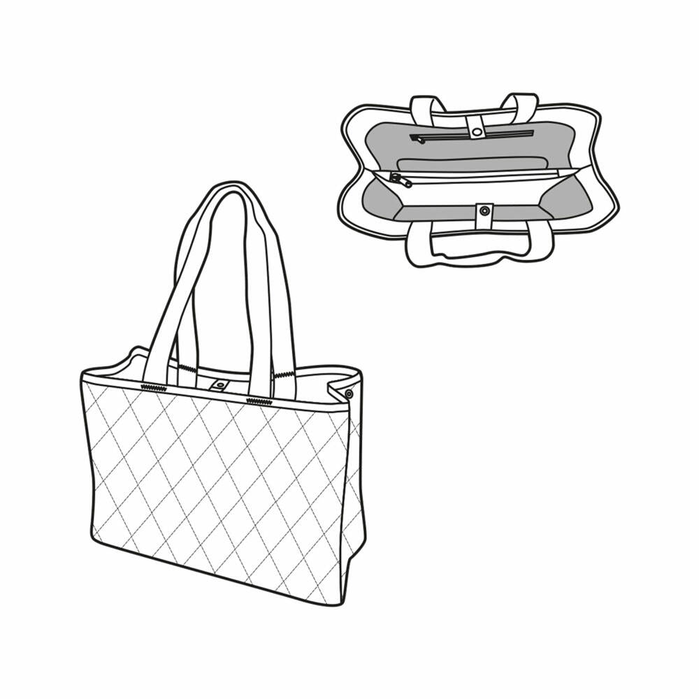 reisenthel classic shopper L, Einkaufstasche, Tragetasche, Rhombus Olive, 12 L, DK5046