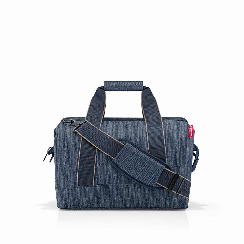 reisenthel allrounder M, travel bag, sports bag, Herringbone Dark Blue, 18 L, MS4113