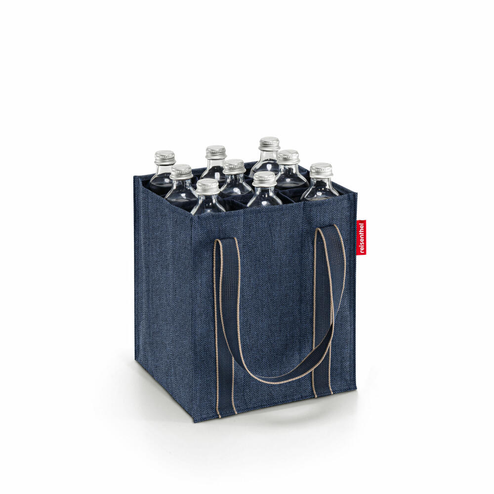 reisenthel bottlebag, bottle bag, bottle storage, Herringbone Dark Blue, ZJ4113