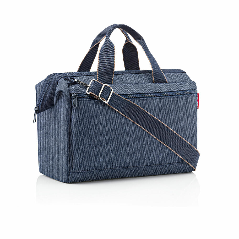 reisenthel allrounder S pocket, travel bag, Herringbone Dark Blue, 11 L, MO4113