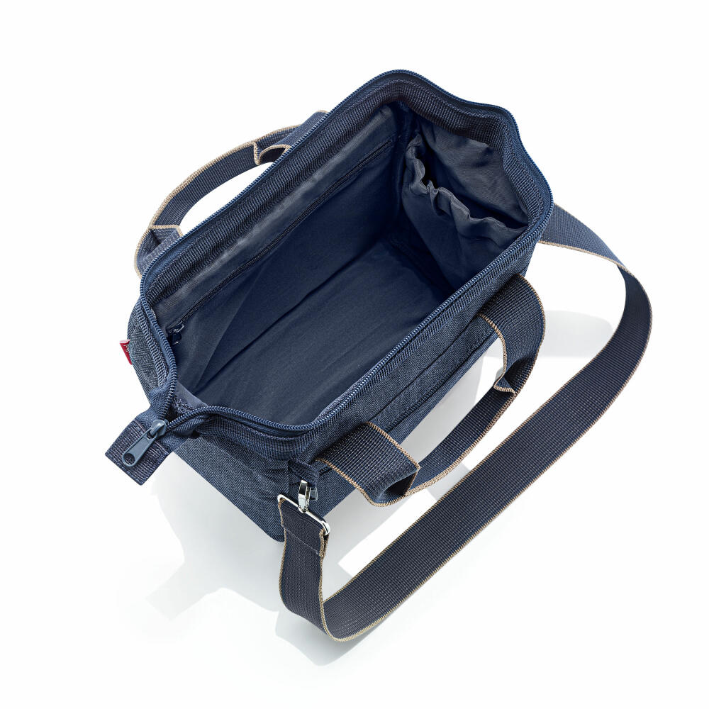 reisenthel allrounder cross, crossbody travel bag, Herringbone Dark Blue, 4 L, MQ4113