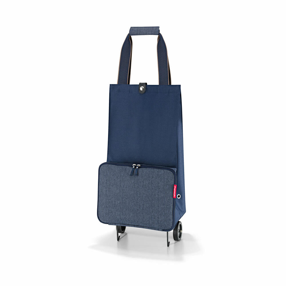 reisenthel foldabletrolley, shopping trolley, Herringbone Dark Blue, 30 L, HK4113
