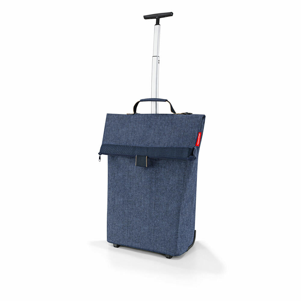 reisenthel trolley M, shopping trolley, Herringbone Dark Blue, 43 L, NT4113