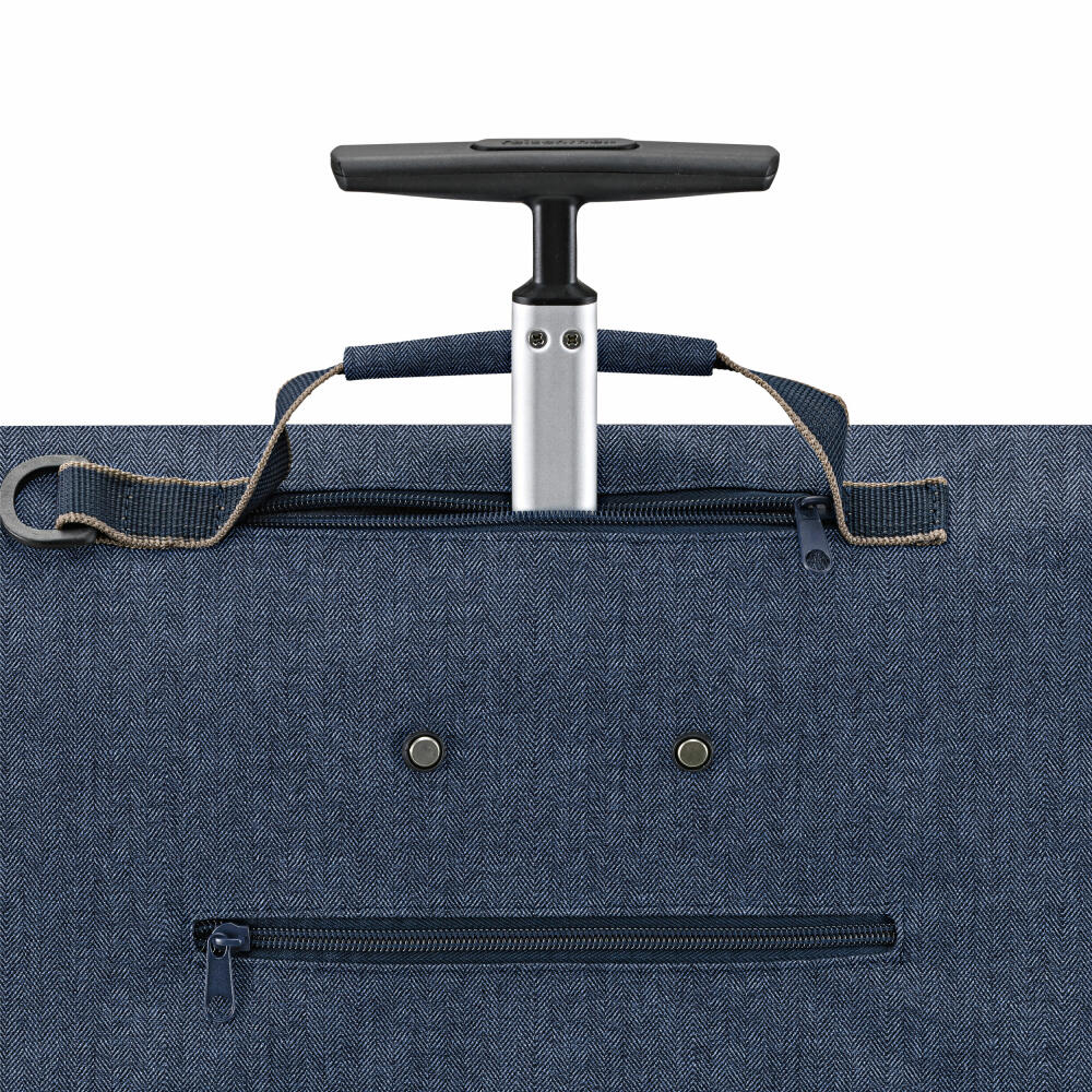 reisenthel trolley M, shopping trolley, Herringbone Dark Blue, 43 L, NT4113