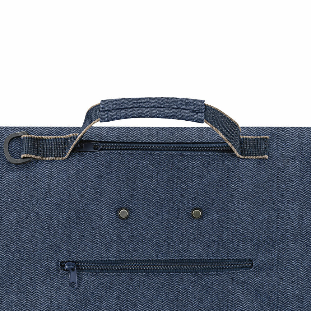 reisenthel trolley M, shopping trolley, Herringbone Dark Blue, 43 L, NT4113