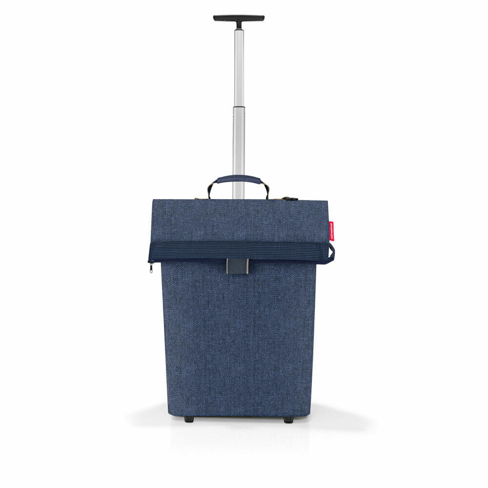 reisenthel trolley M, shopping trolley, Herringbone Dark Blue, 43 L, NT4113
