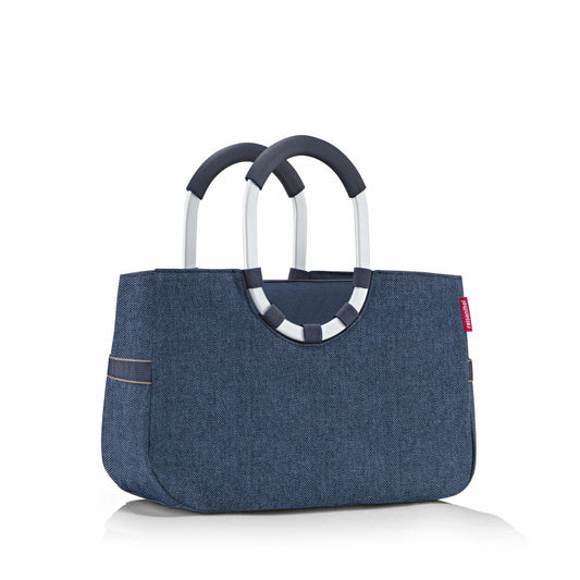 reisenthel loopshopper M, shopping bag, Herringbone Dark Blue, 12 L, OS4113