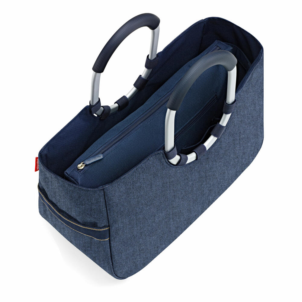 reisenthel loopshopper M, shopping bag, Herringbone Dark Blue, 12 L, OS4113