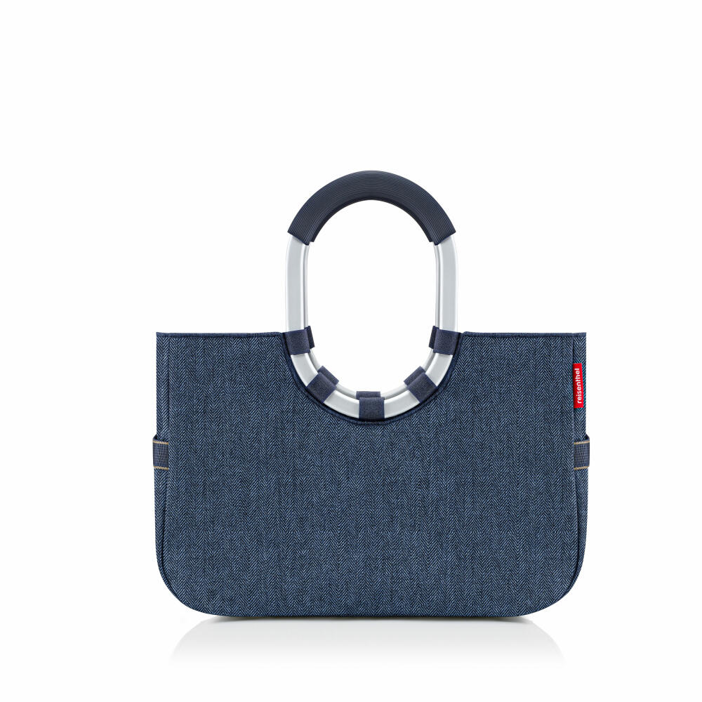 reisenthel loopshopper M, shopping bag, Herringbone Dark Blue, 12 L, OS4113
