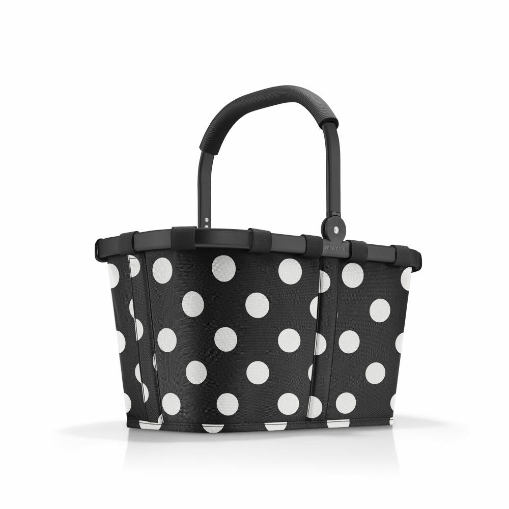 reisenthel carrybag, Einkaufskorb, Korb, Polyestergewebe, Frame Dots White, 22 L, BK7072
