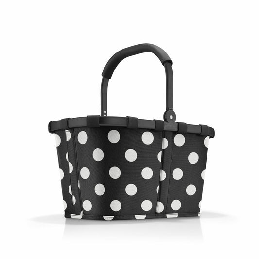 reisenthel carrybag, Einkaufskorb, Korb, Polyestergewebe, Frame Dots White, 22 L, BK7072