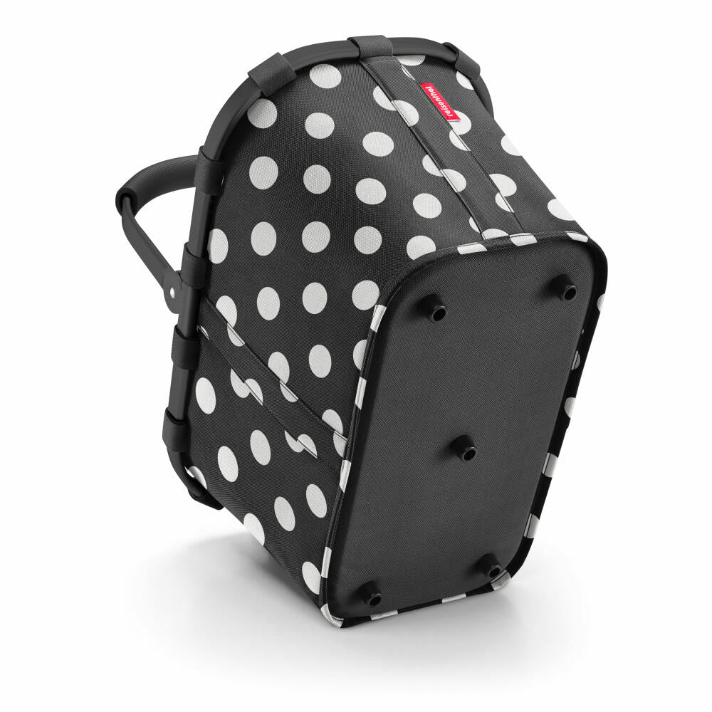 reisenthel carrybag, Einkaufskorb, Korb, Polyestergewebe, Frame Dots White, 22 L, BK7072