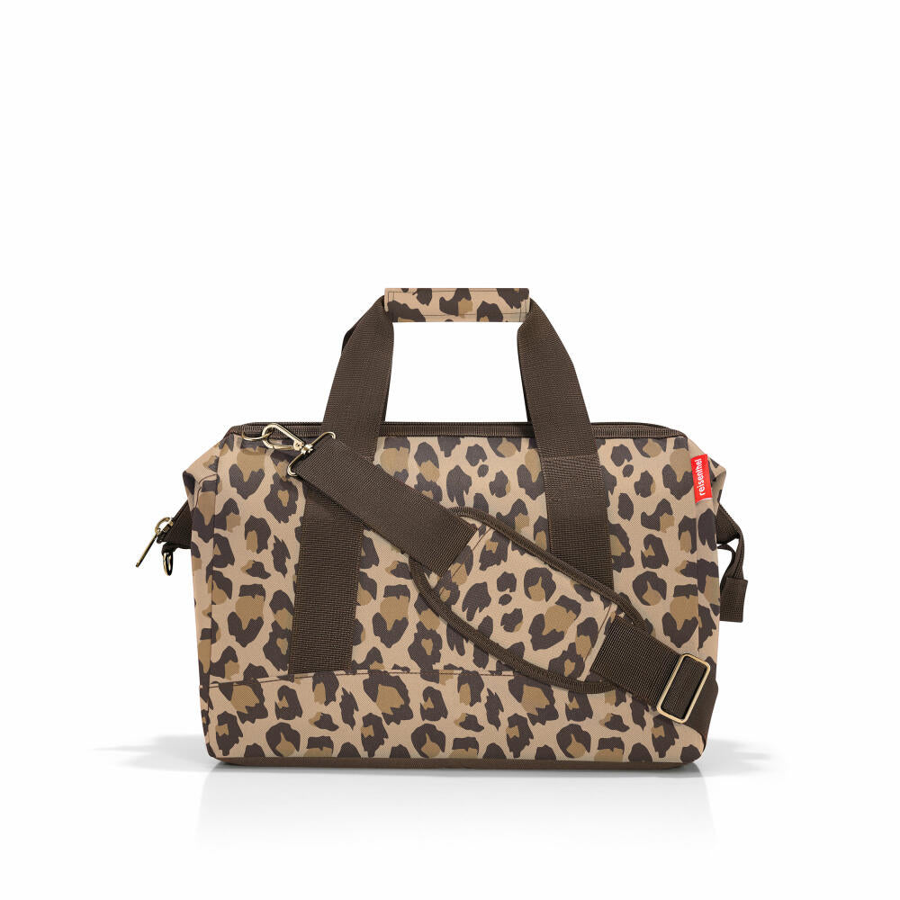 reisenthel allrounder M, travel bag, sports bag, shoulder bag, doctor's bag, bag, polyester fabric, Leo Macchiato, 18 L, MS6048