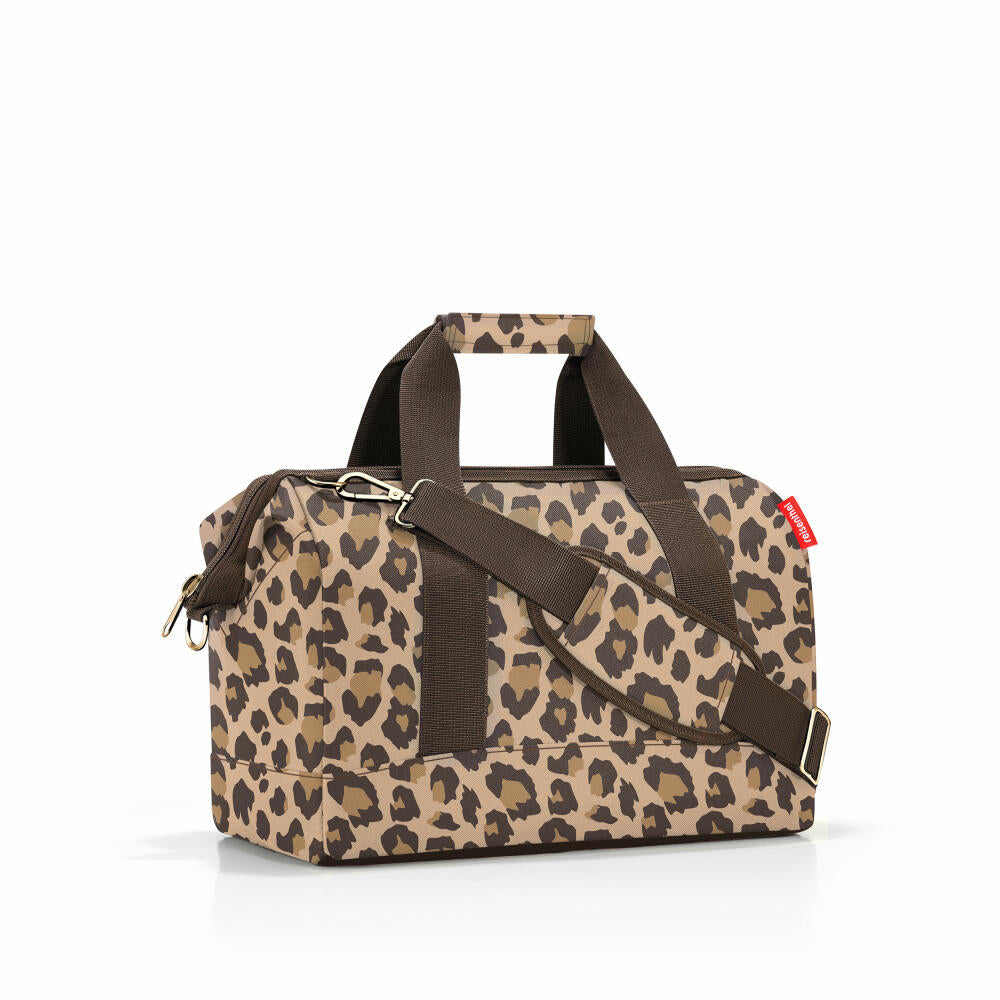 reisenthel allrounder M, travel bag, sports bag, shoulder bag, doctor's bag, bag, polyester fabric, Leo Macchiato, 18 L, MS6048