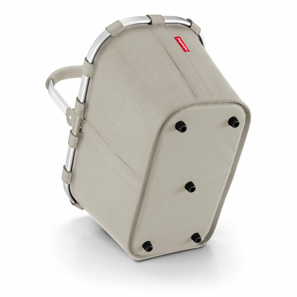 reisenthel carrybag, shopping basket, basket, polyester fabric, Herringbone Sand, 22 L, BK6049