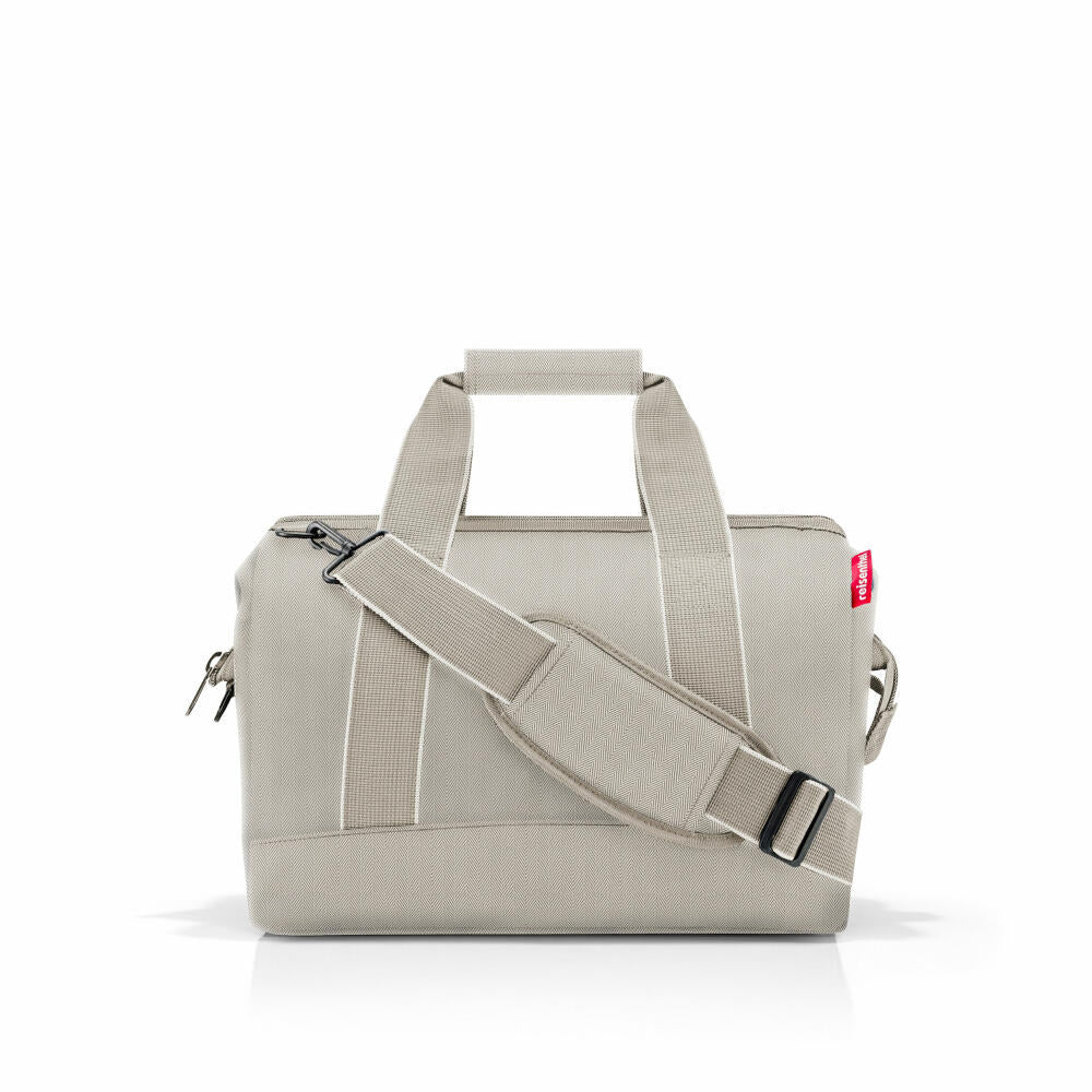 reisenthel allrounder M, travel bag, sports bag, doctor's bag, bag, polyester fabric, Herringbone Sand, 18 L, MS6049