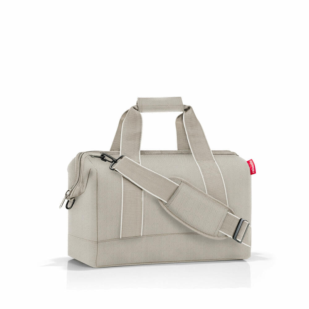reisenthel allrounder M, travel bag, sports bag, doctor's bag, bag, polyester fabric, Herringbone Sand, 18 L, MS6049